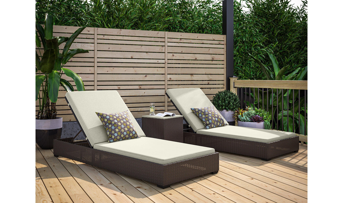 Palm Springs 3-Piece Chaise Lounge Set - Brown-Patio-Jennifer Furniture