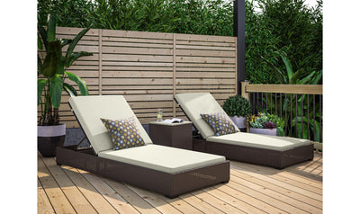 Palm Springs 3-Piece Chaise Lounge Set - Brown-Patio-Jennifer Furniture