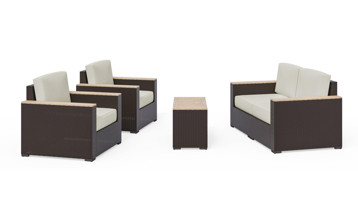 Palm Springs 5-Piece Outdoor Set - Brown-Patio-Jennifer Furniture