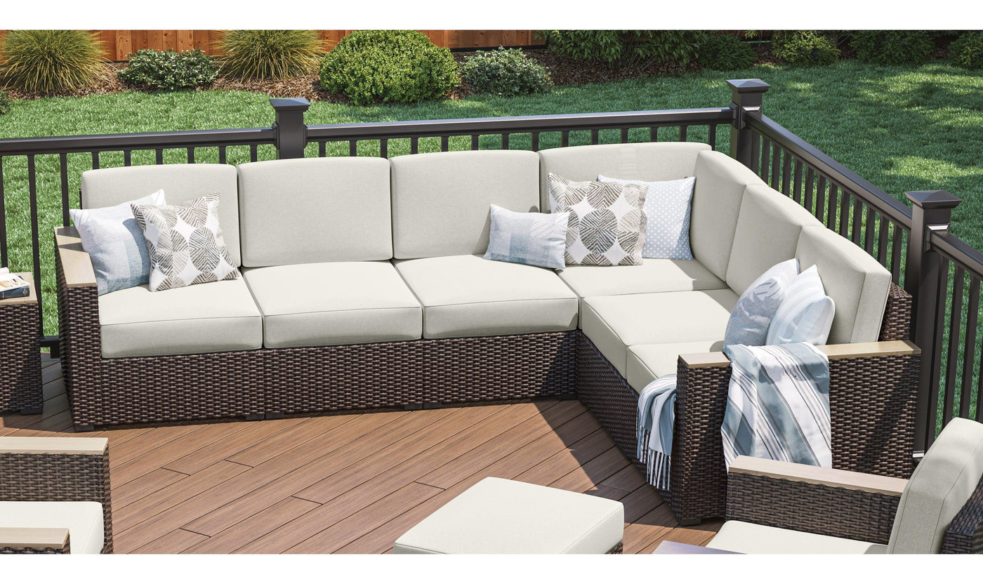 Palm Springs 6-Seat Sectional - Brown-Sectional Sofas-Jennifer Furniture