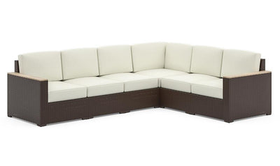Palm Springs 6-Seat Sectional - Brown-Sectional Sofas-Jennifer Furniture