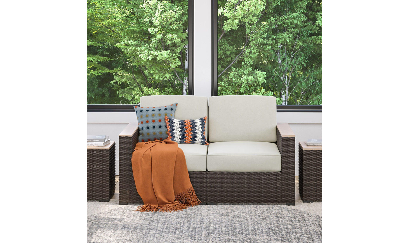 Palm Springs Loveseat - Brown-Loveseats-Jennifer Furniture