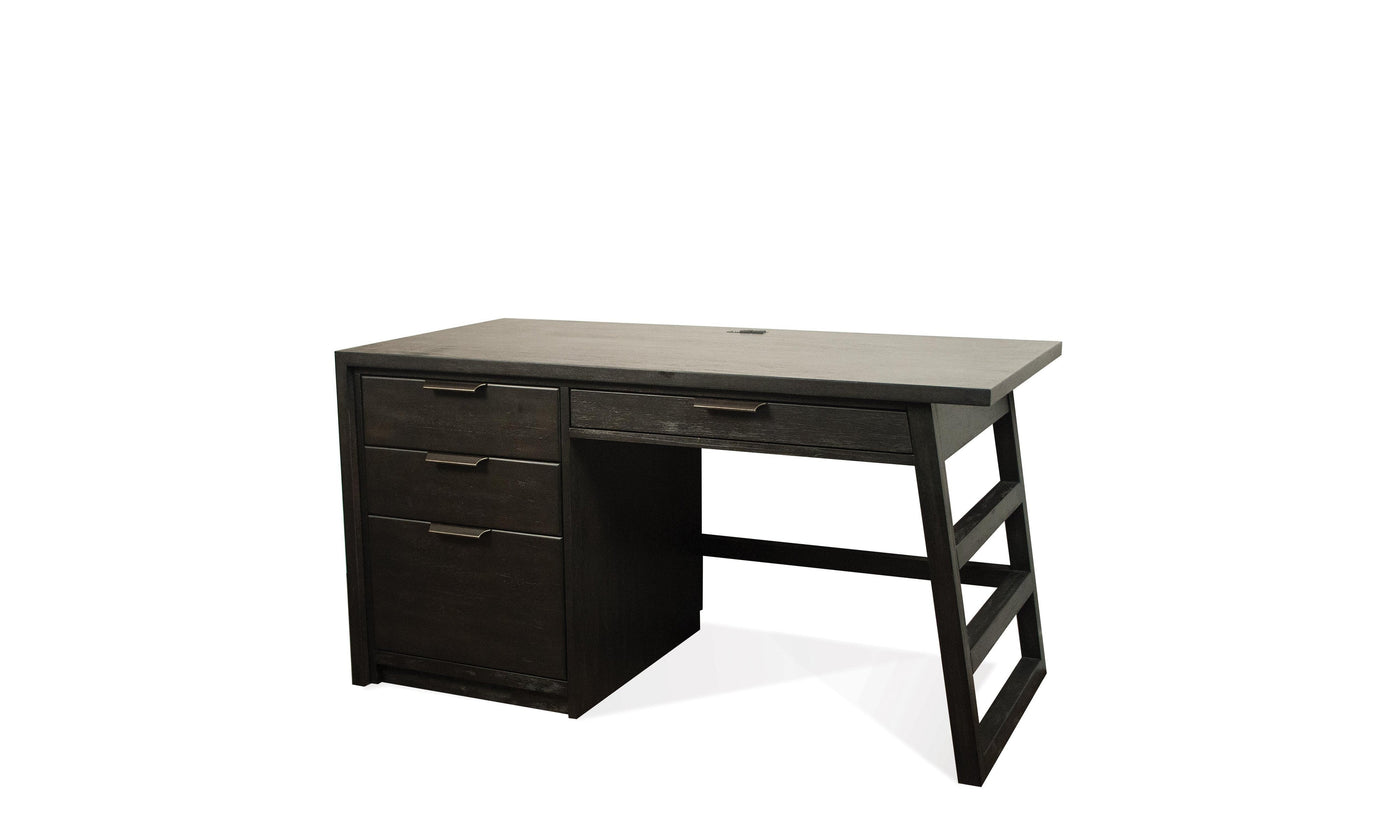 Perspectives Single Pedestal Desk-Desks-Jennifer Furniture