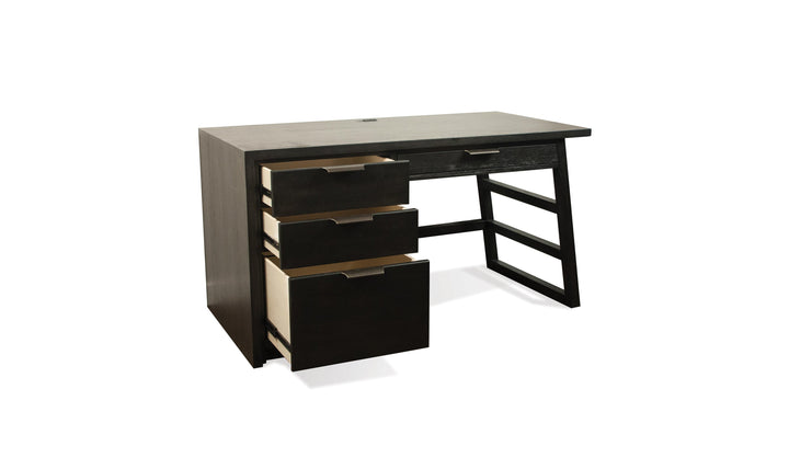 Perspectives Single Pedestal Desk-Desks-Jennifer Furniture