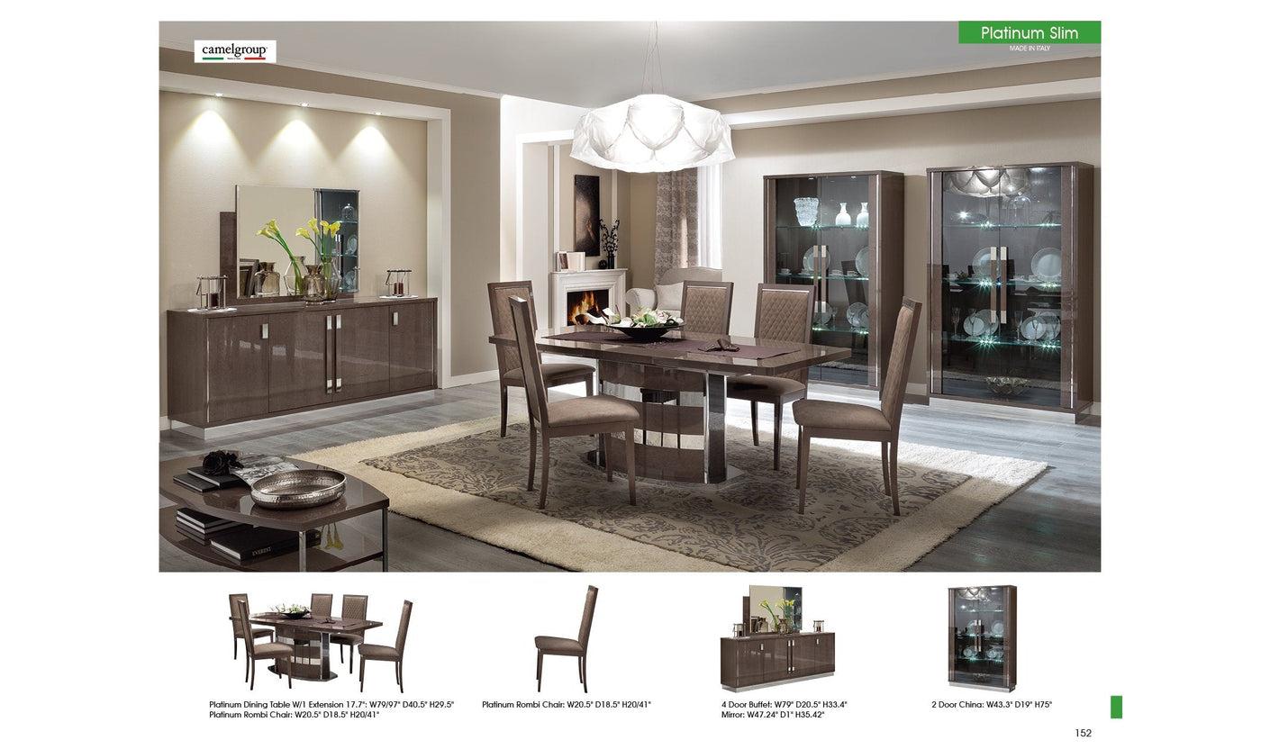 Platinum Slim Extendable Dining Table-Dining Tables-Jennifer Furniture
