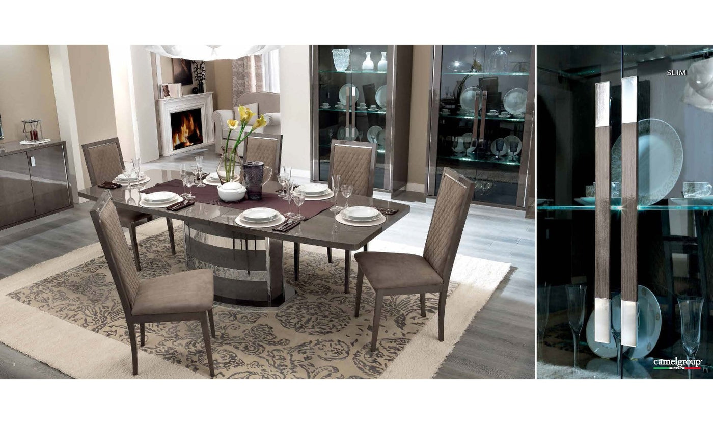 Platinum Slim Extendable Dining Table-Dining Tables-Jennifer Furniture