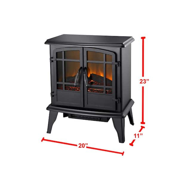 Alison Electric 20" Wood Stove Heater in Matte Black Finish-Fireplaces-Jennifer Furniture