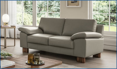 Poet Leather Upholstered Loveseat with Pillow Top Arms