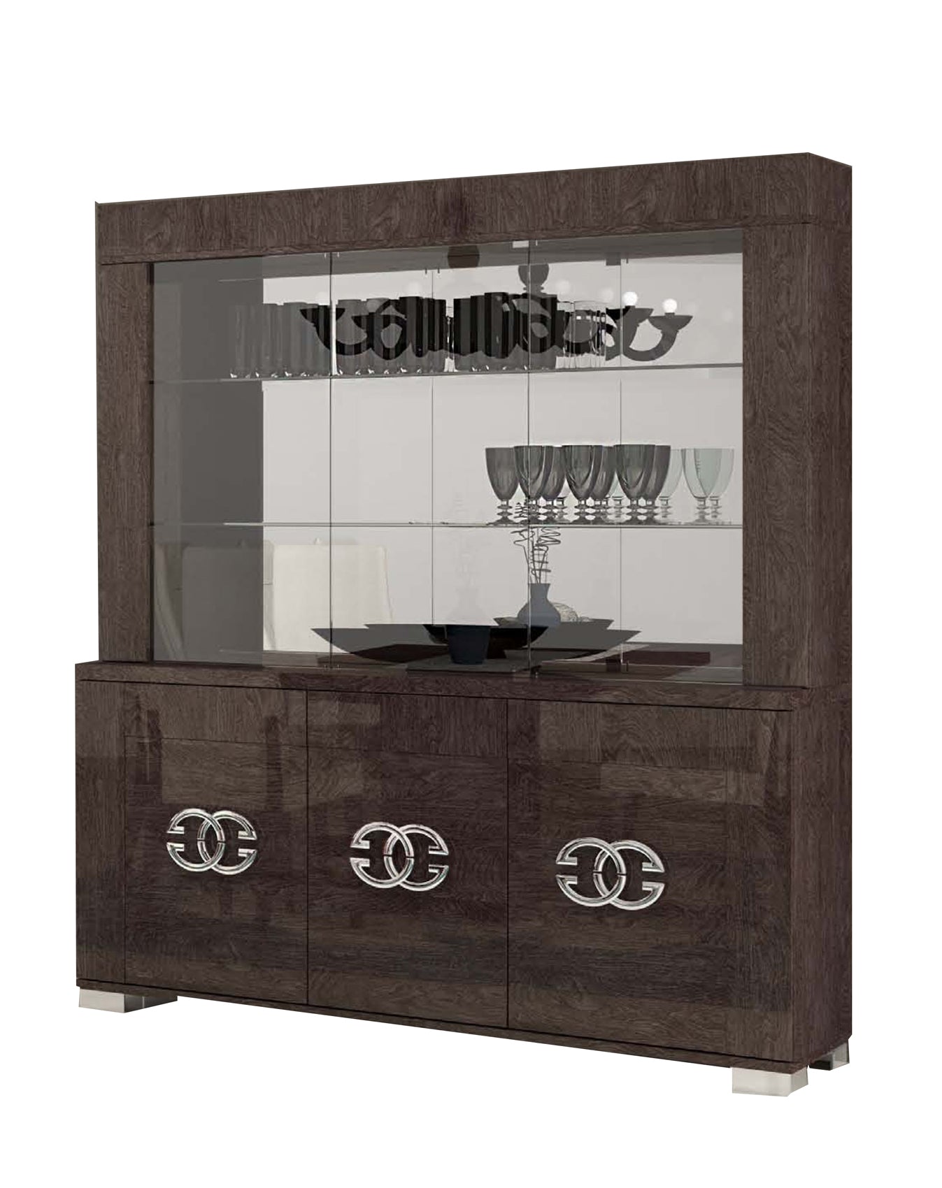 Prestige China Cabinet with Mirrors-China Cabinets-Jennifer Furniture