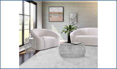 Priya End Table - Silver-End Tables-Jennifer Furniture