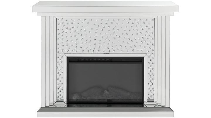 Declan Mirrored Fireplace Crystal Accented-Fireplaces-Jennifer Furniture