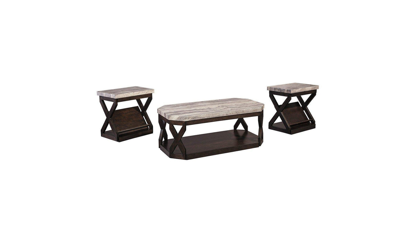 RADILYN (GRAYISH BROWN) Occasional Table Set (3/CN)-Coffee Table Sets-Jennifer Furniture