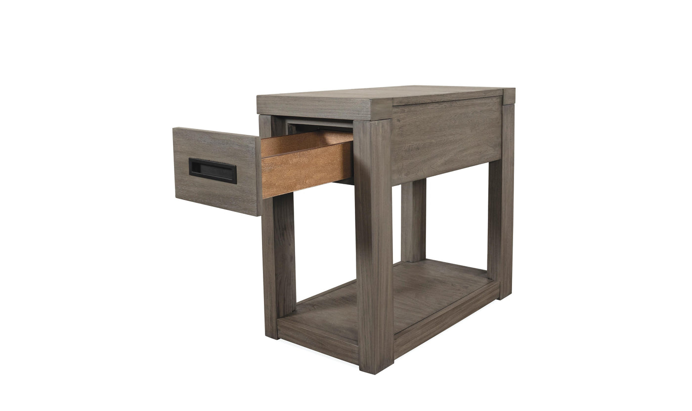 Riata Gray Chairside Table-End Tables-Jennifer Furniture