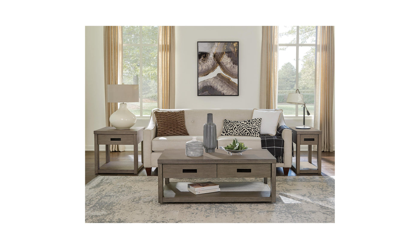 Riata Gray Chairside Table-End Tables-Jennifer Furniture