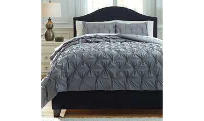 Rimy Gray Comforter Set - Jennifer Furniture-Beddings-Jennifer Furniture
