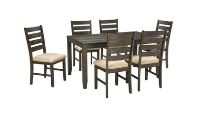 Rokane Dining Room Table Set (7/CN)-Dining Sets-Jennifer Furniture