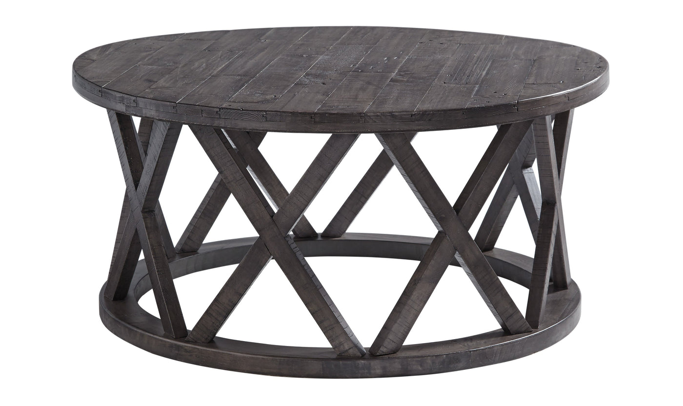 Sharzane Round Cocktail Table-End Tables-Jennifer Furniture