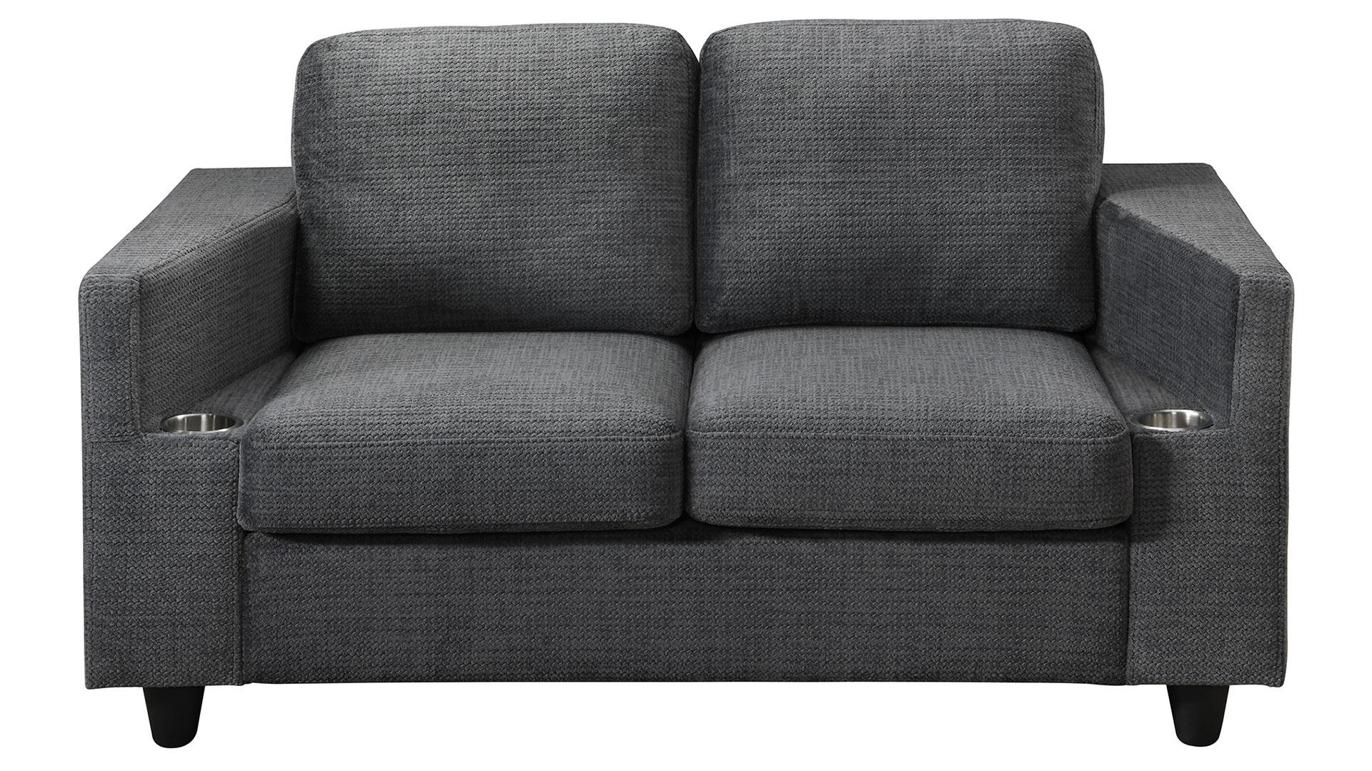 Global Furniture Silo Fabric Living Room Set in Bear Gunmetal