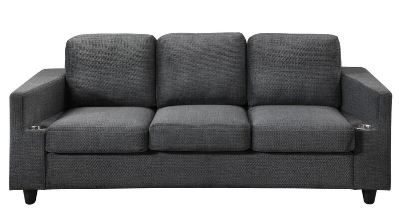 Global Furniture Silo Fabric Living Room Set in Bear Gunmetal