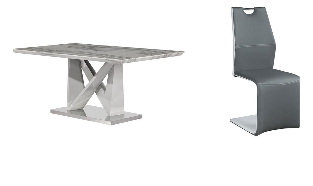 Sismic Dining Table with Amplitude Chair-Dining Sets-Jennifer Furniture