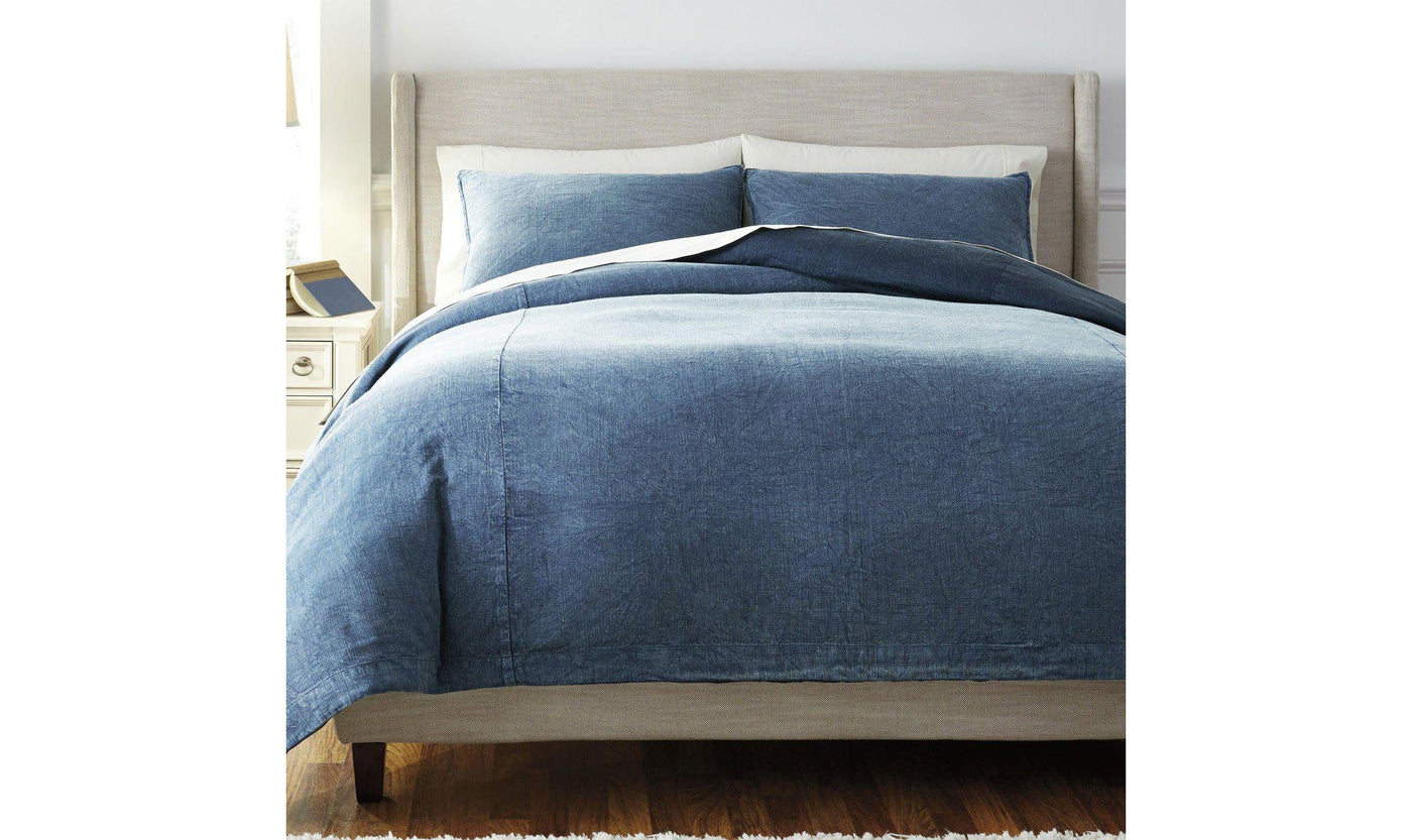 Solid Blue Duvet Cover Set-Beddings-Jennifer Furniture