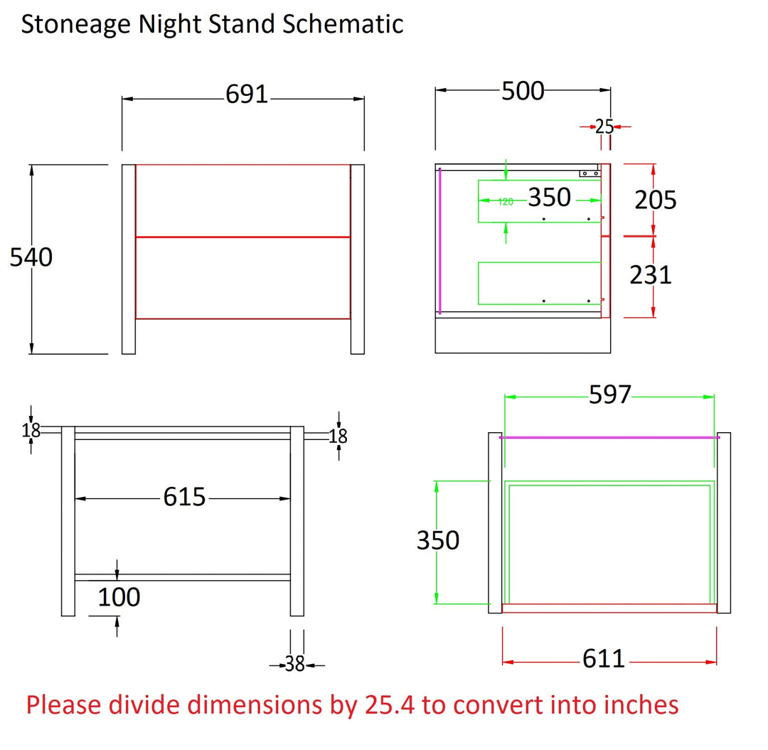 Stoneage Nightstand-Nightstands-Jennifer Furniture