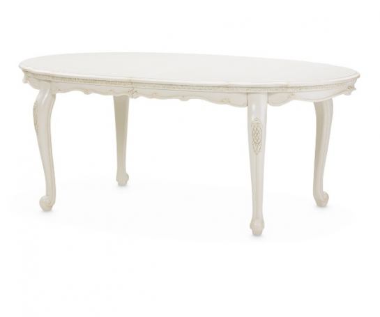AICO Lavelle Oval Wood Dining Table in Pearl Finish