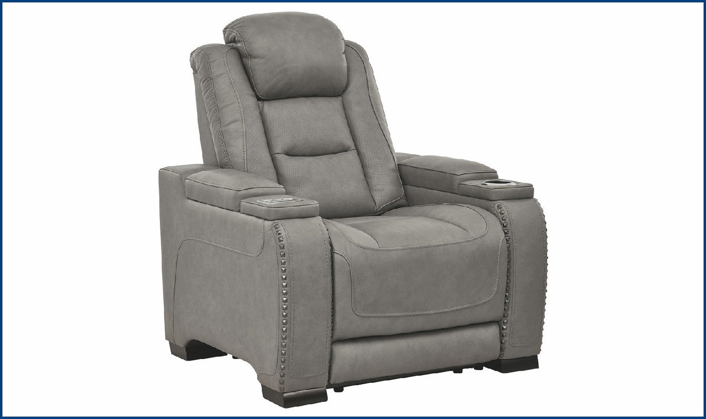 The Man-Den Power-Reclining Chair with Adjustable Headrest-Recliner Chairs-Jennifer Furniture