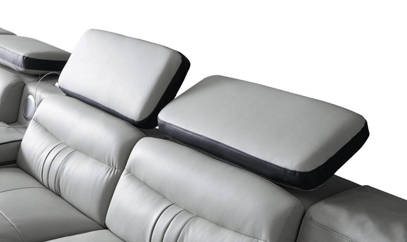 Tilt Leather Sectional Sofa in Gray