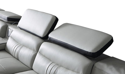 Tilt Leather Sectional Sofa in Gray