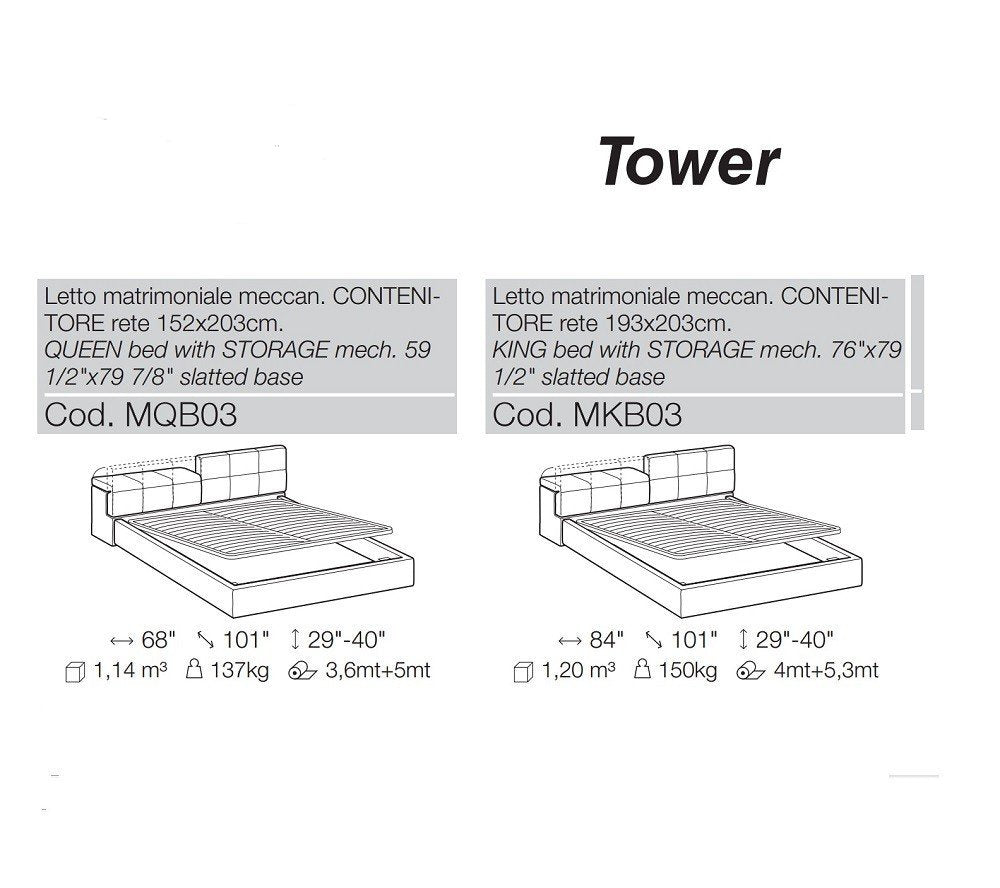 Tower Storage Bed-Beds-Jennifer Furniture