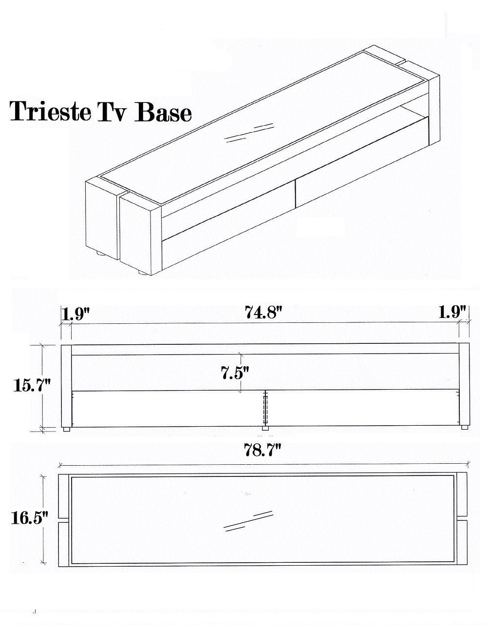 Trieste Modern Tv Base-Entertainment Centers & Tv Stands-Jennifer Furniture