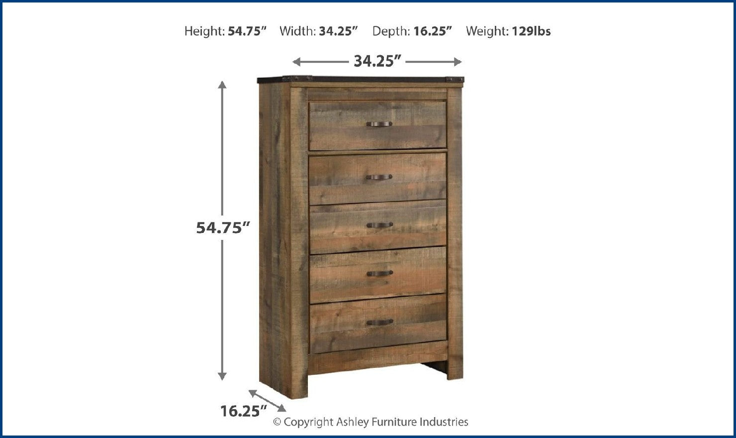 Trinell 5-Drawer Chest-Storage Chests-Jennifer Furniture