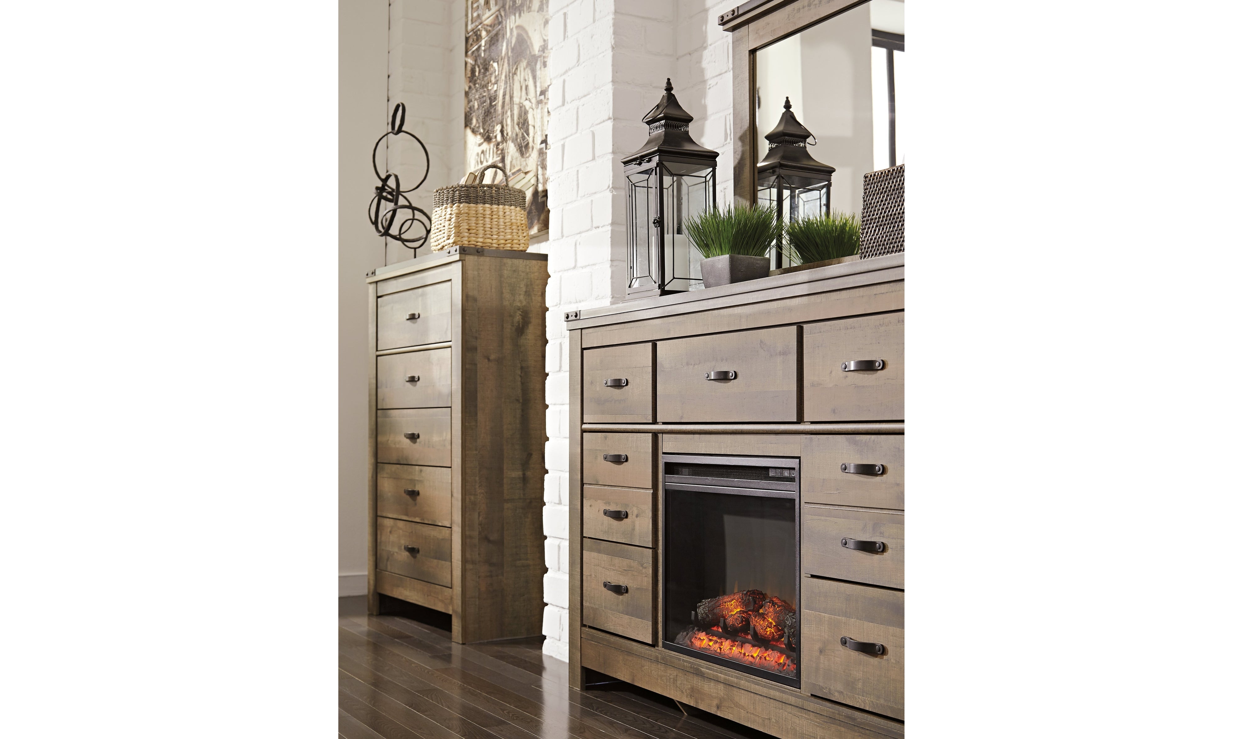 Trinell Dresser with Fireplace Option – Jennifer Furniture