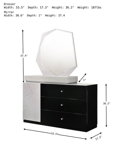 Turin Dresser with Mirror-Dressers-Jennifer Furniture