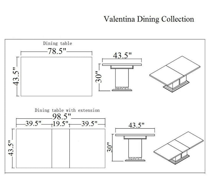 Valentina Dining Table-Dining Tables-Jennifer Furniture