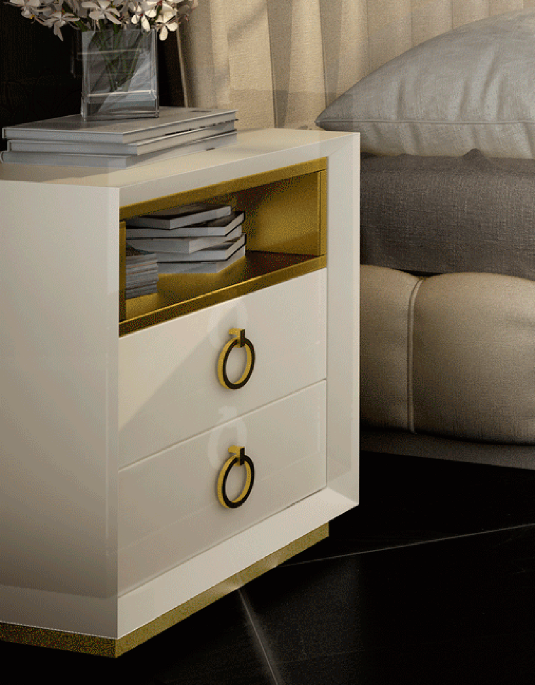 Velvet Nightstand-Nightstands-Jennifer Furniture