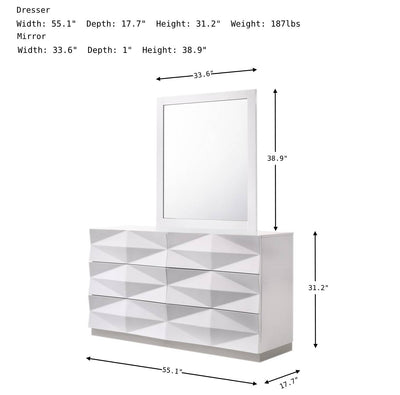 Verona Dresser with Mirror-Dressers-Jennifer Furniture