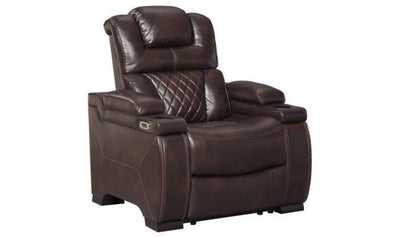 Warnerton Power Recliner Chair -Chocolate-Recliner Chairs-Jennifer Furniture