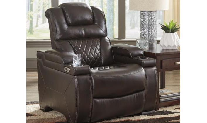 Warnerton Power Recliner Chair -Chocolate-Recliner Chairs-Jennifer Furniture