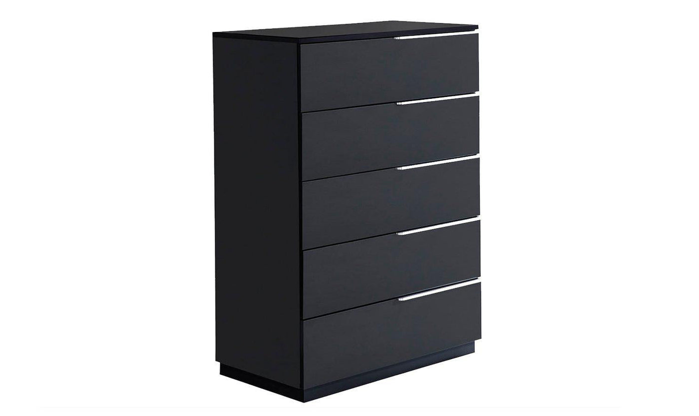 Warsaw 5-Drawer Chest, Grey-Storage Chests-Jennifer Furniture