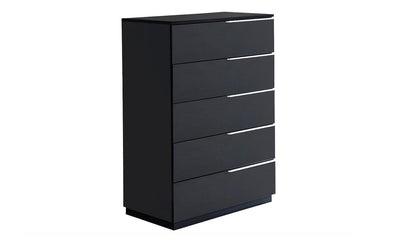 Warsaw 5-Drawer Chest, Grey-Storage Chests-Jennifer Furniture