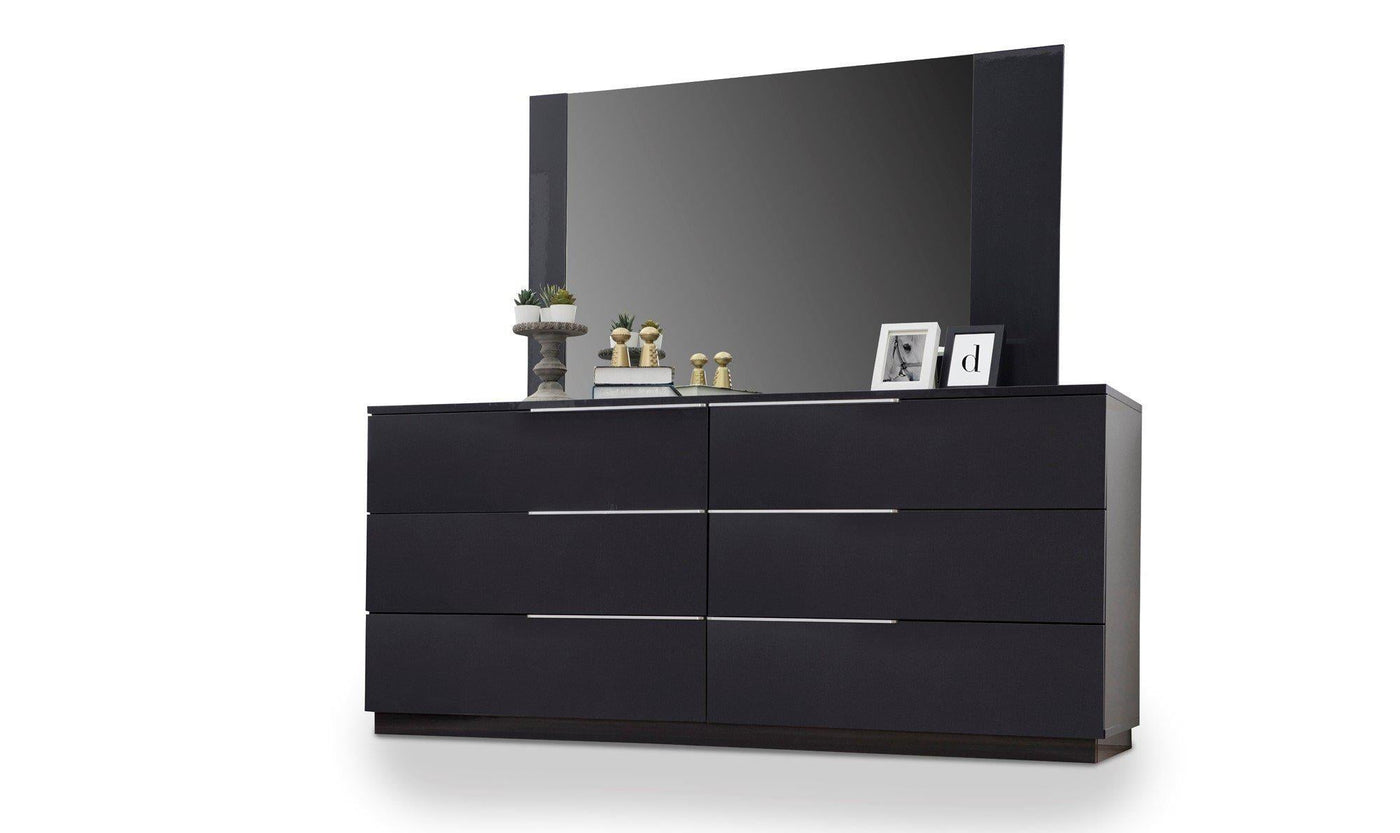 Warsaw 6-Drawer Dresser & Mirror, Grey-Dressers-Jennifer Furniture