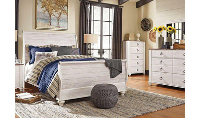 Willowton Sleigh Bedroom Set-Bedroom Sets-Jennifer Furniture