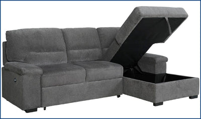 Yantis Sleeper Sectional Chaise-Sectional Sleeper Sofas-Jennifer Furniture