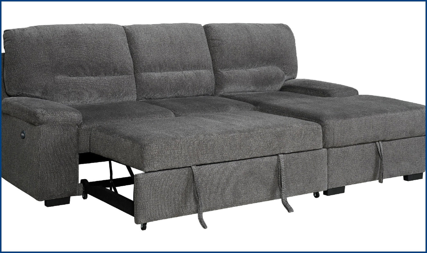Yantis Sleeper Sectional Chaise-Sectional Sleeper Sofas-Jennifer Furniture