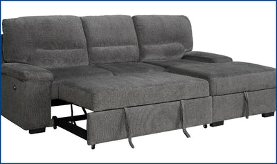 Yantis Sleeper Sectional Chaise-Sectional Sleeper Sofas-Jennifer Furniture