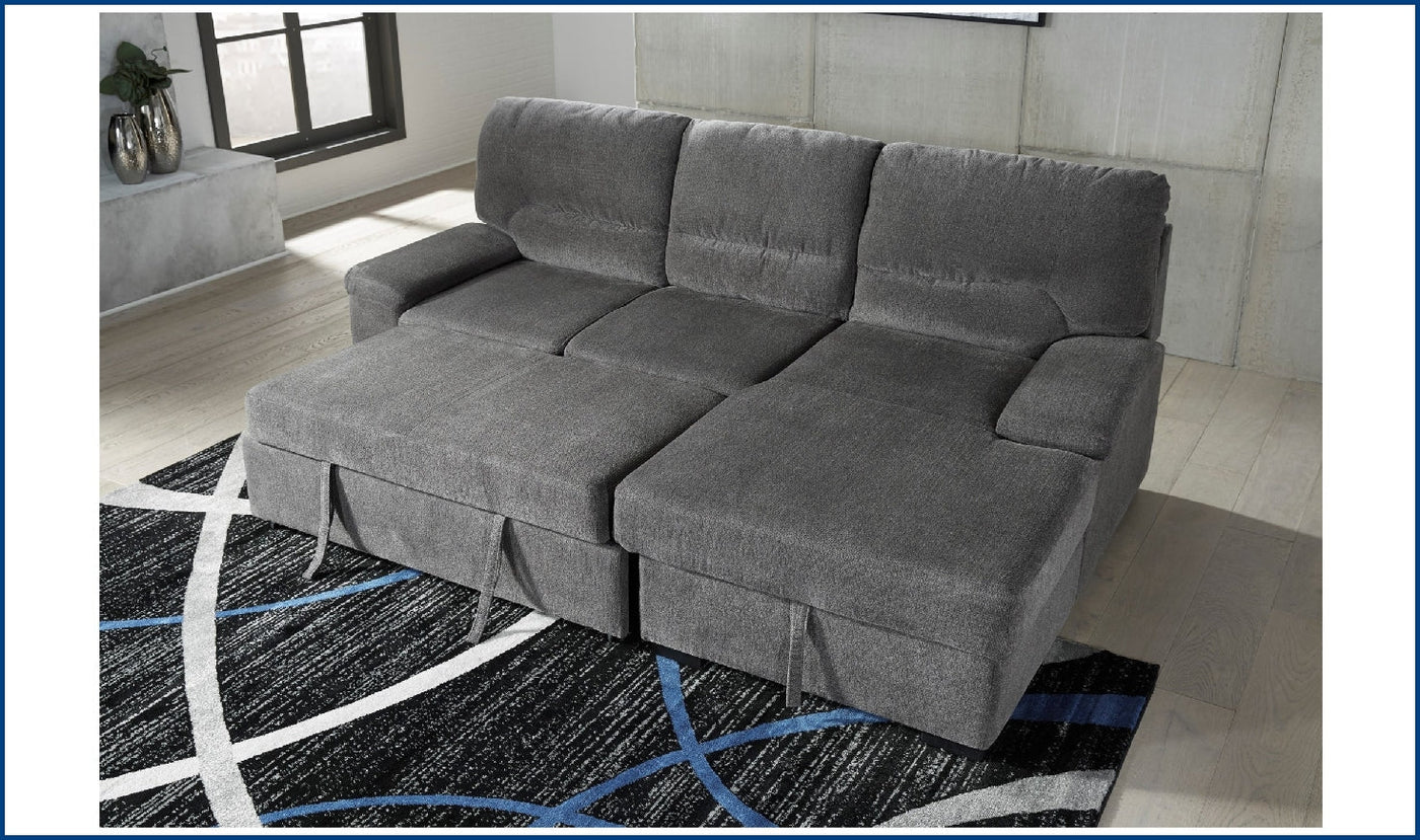 Yantis Sleeper Sectional Chaise-Sectional Sleeper Sofas-Jennifer Furniture