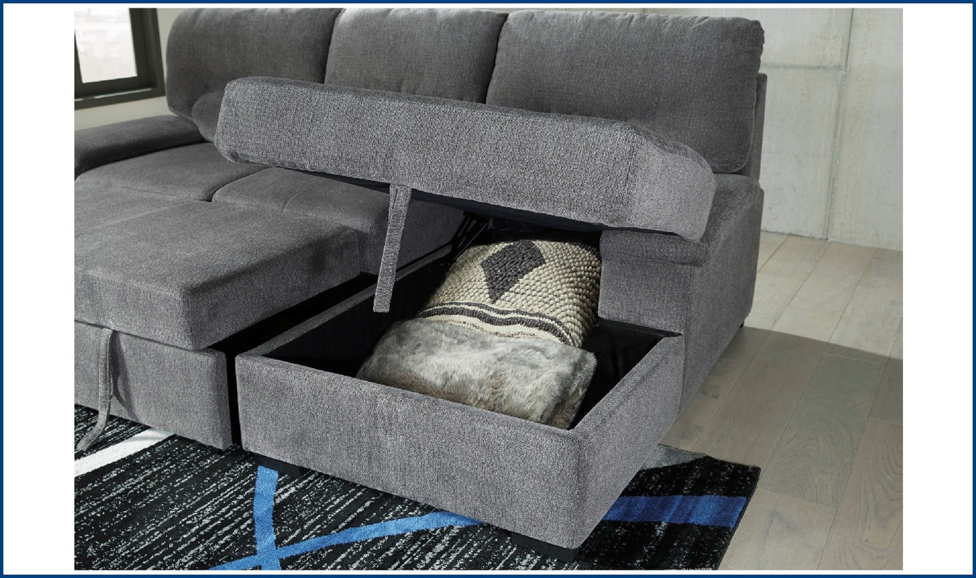 Yantis Sleeper Sectional Chaise-Sectional Sleeper Sofas-Jennifer Furniture