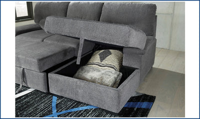 Yantis Sleeper Sectional Chaise-Sectional Sleeper Sofas-Jennifer Furniture